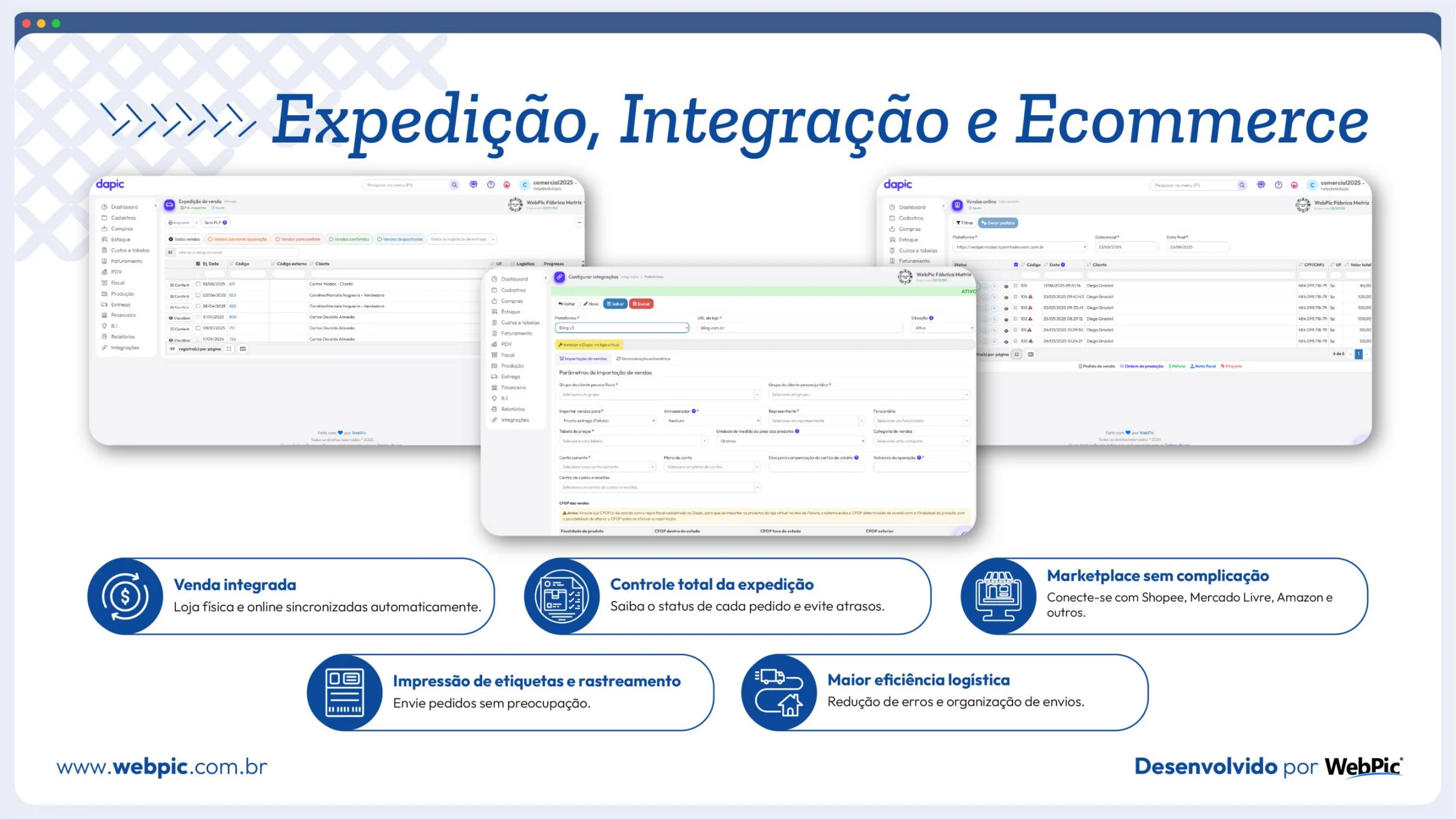 Expedição e integrações